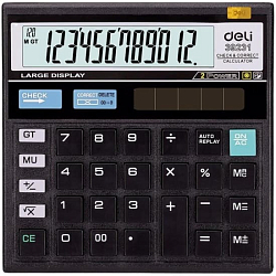 Калькулятор DELI E39231 черный 12-разр.