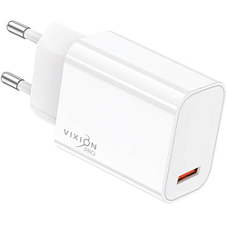 Сетевое ЗУ 1USB 3A VIXION VH-01 белое, QC3.0, 18W