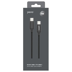 Кабель Type-C <--> Type-C  1.0м PERO DC-05 , Black, 60W