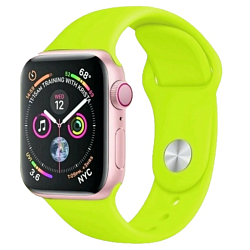 Силиконовый ремешoк NONAME для Apple Watch 42/44mm салатовый неон
