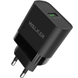 Сетевое ЗУ 1USB 2.4A WALKER WH-35 черное, Type-C, 15W, QC 3.0