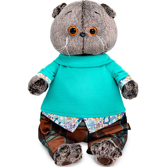 Мягкая игрушка Басик в штанах в клетку , 25 см (Ks25-187)