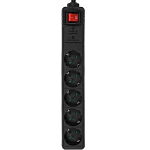 Сетевой фильтр  3.0м Energenie SPG5-C-10, черный, 5 розеток, 16А, ур.защиты 4+, коробка
