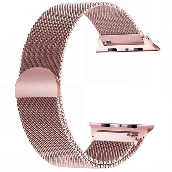 Металлический браслет NONAME на Apple Watch (22mm), розовый, миланская петля