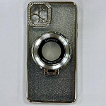 Задняя накладка NONAME для iPhone 11 Pro Max  с гальваническим магнитным держателем цвет серебро