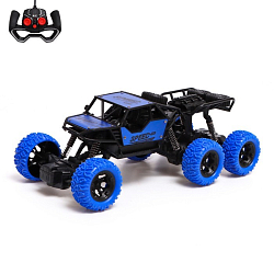 Машинка на пульте управления 6X6, 1:18, работает от акк-ра, цвет синий 7707461