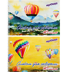 Альбом д/акварели А4 40л., бумага 160 г/м, ЮНЛАНДИЯ, Полёт 106711