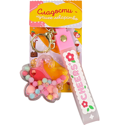 Брелок "Цветочек с шариками" водный с декором 6х6х2 см 10498973