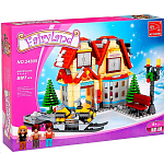 Конструктор Новый год «Домик со снегоходом», 597 деталей 9847732