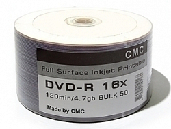 Диск DVD-R 4.7Gb 16x Full Ink Print (CMC) (Bulk-50)