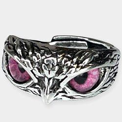 Кольцо "Совиный взгляд" розовый,безразмерное