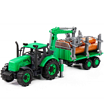 Трактор ПОЛЕСЬЕ "Прогресс" лесовоз (зелёный) (в коробке)
