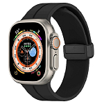 Силиконовый ремешок ApW29 для Apple Watch 42/44/45/49 mm на магните (black)