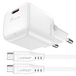 Сетевое ЗУ 1Type-C ACEFAST A77, Mini, белый, Type-C-Type-C, 30Вт