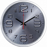 Часы настенные РУБИН "Хром", круг d=30см, корпус серебряный (3027-21)