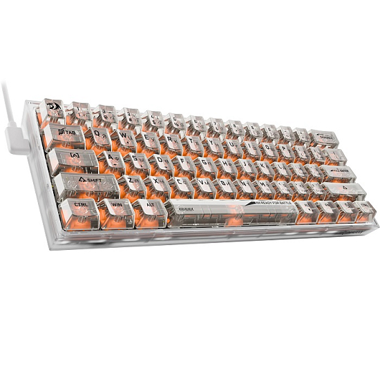 Клавиатура REDRAGON Fizz RU,RGB,прозрачный белый (71736)