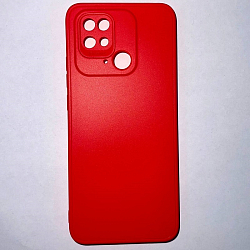 Задняя накладка Мобилис для Xiaomi Redmi 10C 4G, красный , матовая с защитой камеры