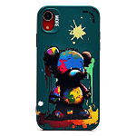 Задняя накладка SC335 для iPhone XR  (медведь) (dark green) (227097)