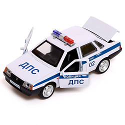Машина металлическая LADA-21099 «Спутник полиция», 12 см белый