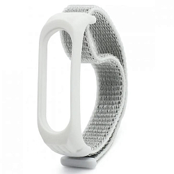 Текстильный ремешок MBS для Xiaomi Mi Band 5/6 бело-серый (030)