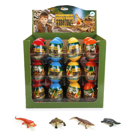 Крокодилы, черепахи и змеи "ИГРАЕМ ВМЕСТЕ" МИКС 22 ВИДА 3" В ЦВ. ЯЙЦАХ, УП-36ШТ в кор.2уп U00090117 УЦ