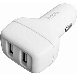 Авто ЗУ 2USB 2.4A HOCO Z36, Leader microUSB, белый