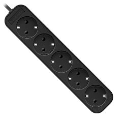 Сетевой удлинитель  5.0м DEFENDER M550 5 розетки, 10А, черный, с/з