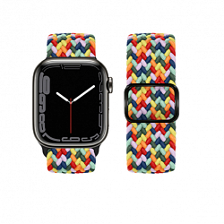 Нейлоновый ремешок HOCO WA05 Jane Eyre для APPLE Watch 42/44/45/49mm, чёрный, радуга