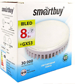Лампа светодиодная SMARTBUY GX53 8W/3000K/GX53 (Tablet, теплый свет, матовое стекло)