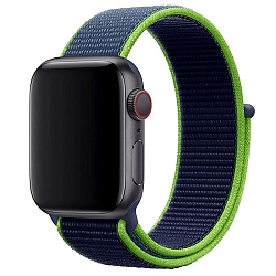 Нейлоновый ремешок  MOBIS для Apple Watch 42mm Темно-синий с зеленым