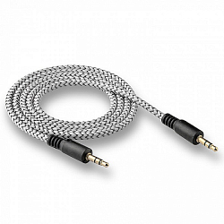 Кабель Jack 3.5 <--> Jack 3.5  1.0м WALKER WCA-205 в полиуретановой обмотке, серебряный