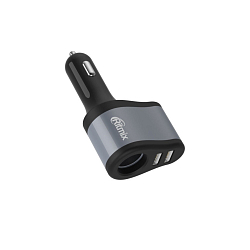 Авто ЗУ 2USB 2.1A RITMIX RM-4521 черный/серебристый (гнездо до прикуривателя)