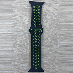 Универсальный силиконовый ремешок NIKE 42-45mm, чёрно-салатовый