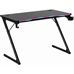 Стол игровой Defender FEROX RGB (110x60см./ подсветка/ подвесы для кружки+гарнитуры/ черный)