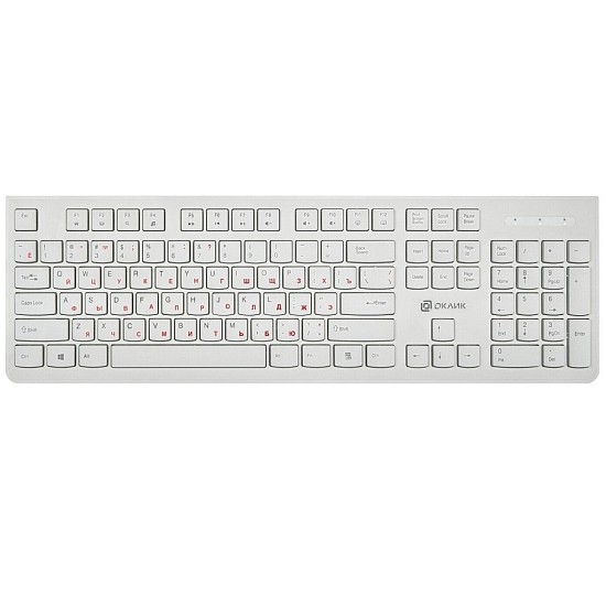 Клавиатура OKLICK 505M белый USB slim