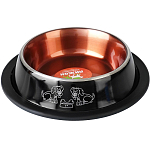 Миска с нескользящим основанием декоративная цветная, 230 мл, черная