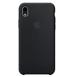 Задняя накладка SILICONE CASE для iPhone XS Max черная (не оригинал)