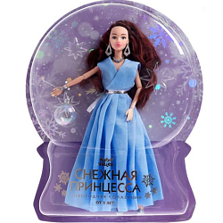 Кукла-модель шарнирная «Снежная принцесса Ксения», с аксессуаром, голубое платье