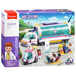 Конструктор SLUBAN Мобильный медицинский пункт, 477 дет.,