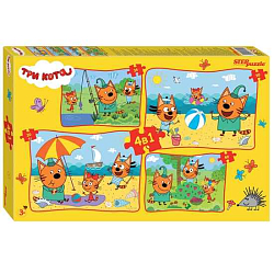 Пазл Step Puzzle 4в1 "Три кота" (АО "СТС")