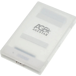 Внешний корпус 2.5" SATAIII HDD/SSD AgeStar 3UBCP1-6G (WHITE) USB 3.0, пластик, белый, безвинтовая конструкция