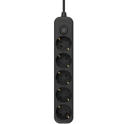 Сетевой фильтр INTRO SFE530-B черный, 3 м, 5 розеток
