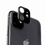 Противоударное стекло на камеру для iPhone 11 черное