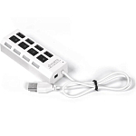 USB-Хаб SMARTBUY СуперЭконом SBHA-7204-W, белый, 4 порта, с выключателями