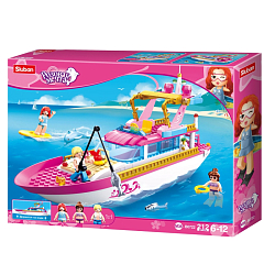 Конструктор SLUBAN Розовая мечта: Яхта (212 дет.)