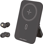 Внешний АКБ Avalonica AVA-PWB-001 black (5000mAh) + наушники TWS, 18 Вт, MagSafe, QC, PD, Type-C