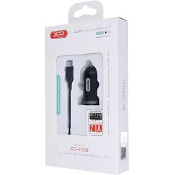 Авто ЗУ 2USB 2.1A XO TZ08 Lightning черный