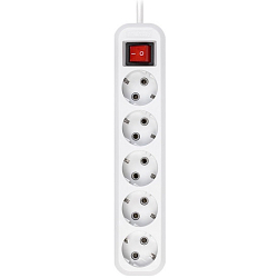 Сетевой удлинитель 2.0м SMARTBUY SBE-16-5-02-ZS, 5 розеток, 16А/3,5кВт с выкл. и заземлением ПВС 3х1,0
