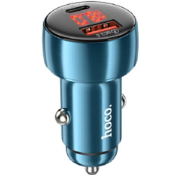 Авто ЗУ 1USB/1Type-C HOCO Z50, Leader, синий, 48Вт
