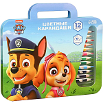 Цветные карандаши, 12 цветов, трехгранные, Щенячий патруль 9559128